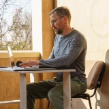 Man working on laptop - part of multiframe pictures