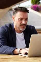 Man working on laptop - part of multiframe pictures