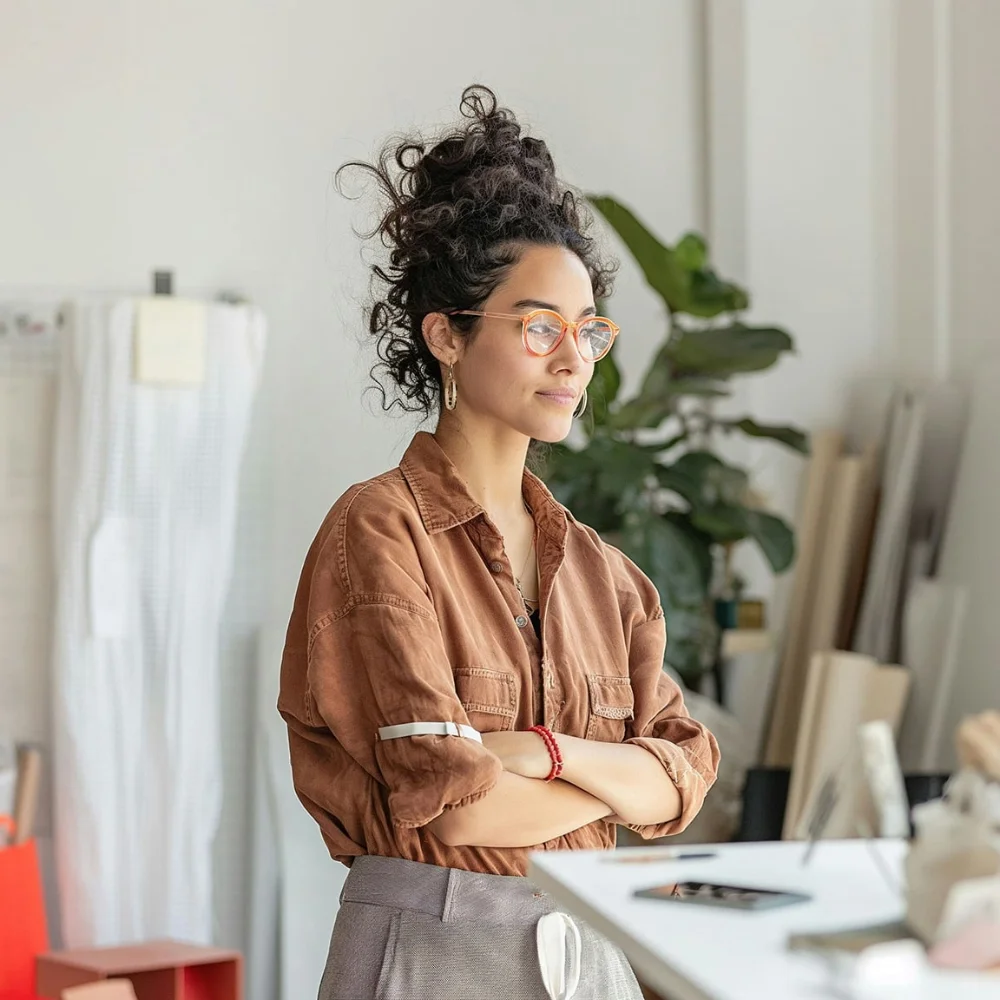Woman thinking on a next project